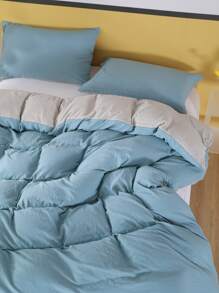 Plain Duvet Cover Set Without Filler - Blue - View 6