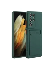 素色插卡槽手機殼 - 墨綠色 - 查看 1