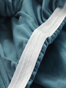 1pc Velvet Dining Room Chair Cover, Stretch Elastic Dining Chair Slipcover - Baby Blue - View 5