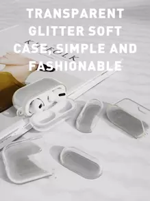 Compatible With Airpods Glitter Transparent Earphone Case - Clear - View 7