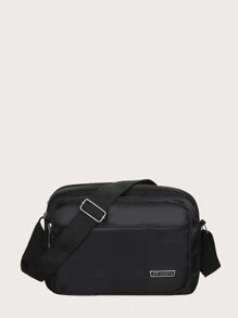 Học sinh trung học Đại học Sinh viên năm nhất túi đeo chéo đa chức năng túi đeo vai túi thông thường Túi đeo chéo nam tối giản, Túi xách Túi đi học Du lịch, Cao đẳng, Ngoài trời, Thể thao, Đi lại - màu đen - Xem 1