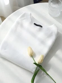 DAZY Suéter de cuello redondo con mangas raglán, blusas de manga larga, ropa de otoño