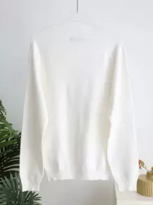 DAZY Suéter de cuello redondo con mangas raglán, blusas de manga larga, ropa de otoño