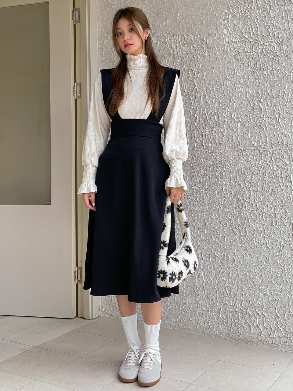 Ruffle Neck Flounce Sleeve Blouse