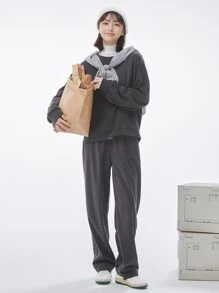 DAZY 腰部抽繩斜口袋長褲