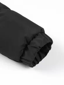 Manfinity Homme Men Drawstring Hooded Puffer Coat Without Jumper - Black - View 3