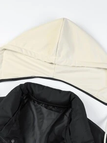 Manfinity Homme Men Drawstring Hooded Puffer Coat Without Jumper - Black - View 8