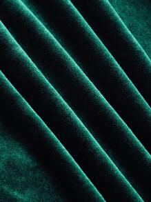 SHEIN Privé Rynkad Omlott Dragkedja Enkel Party Klänning - Mörk Grön - Visa 3