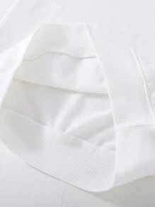 女孩蝴蝶圖案連帽衫和運動褲 - 白色 - 查看 3