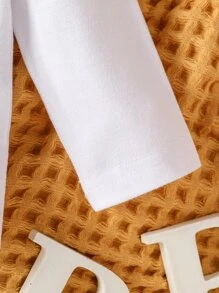 男嬰字母和卡通圖案T恤 - 白色 - 查看 3