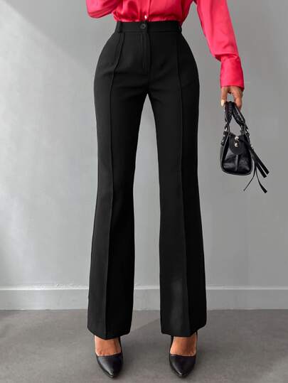 EURMUSE Pantaloni de costum cu talie înaltă