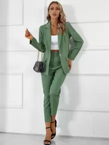 Chiquease Pantalones con blazer con botón