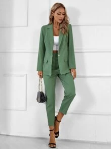 Chiquease Pantalones con blazer con botón