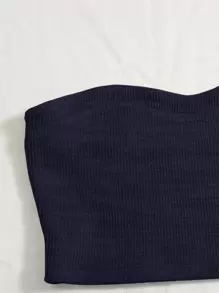 Soleia 條紋針織抹胸上衣和騎行褲 - 藏蓝色 - 查看 5