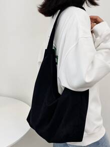 Túi vai màu trơn Mát mẻ - màu đen - Xem 1