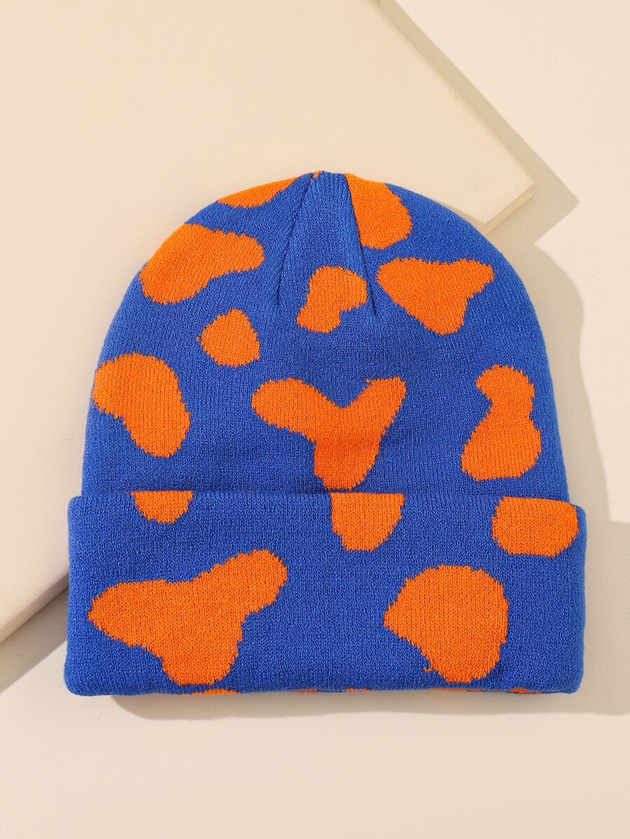 Men Graphic Cuff Beanie - Multicolor - View 1