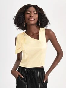 Cecile Betbeze 不對稱領肩部結飾上衣