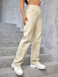 Quần jean In bướm - Màu be - Xem 6