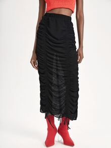 Gabriella Mavri Falda con cordón fruncido - Negro - Ver 3