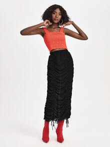 Gabriella Mavri Falda con cordón fruncido - Negro - Ver 5