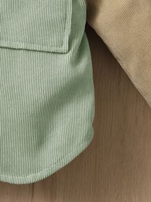 SHEIN 嬰兒撞色翻蓋口袋夾克不帶T恤 - 彩色 - 查看 3