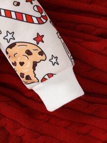 Baby Christmas Print Sweatshirt - Apricot - View 3