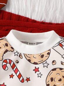 Baby Christmas Print Sweatshirt - Apricot - View 4