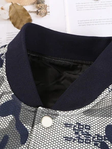 Manfinity Men Camo Print Bomber Jacket Without Hoodie - Multicolor - View 4