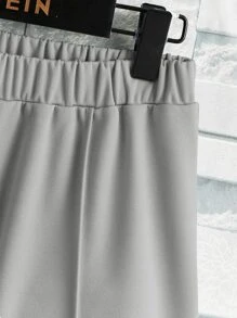 SHEIN Tween Boy修補細節連帽衫和運動褲 - 淺灰色 - 查看 4