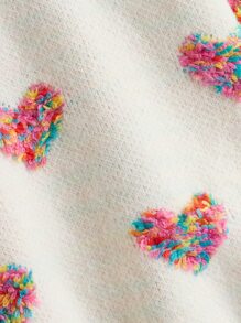 SHEIN Tween Girl Heart Pattern Drop Shoulder Sweater Kids Fall Sweaters Kids Girls Fall Sweaters Tween Girl Sweaters Kids Jumper