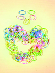 100 piezas banda caucho de color al azar pelo de mascota - Multicolor - Ver 2