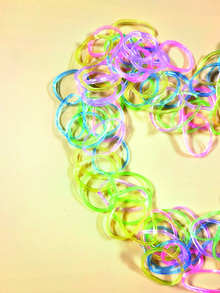 100 piezas banda caucho de color al azar pelo de mascota - Multicolor - Ver 5