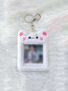 Kawaii Plush Photocard Holder Rabbit Bear Cat Photo Card Holder Girl Cute Keychain ID Credit Bank Protector Stationery - Multicolor - View 2