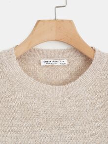 SHEIN Teen Girls Drop Shoulder Colourblock Jumper - Multicolor - View 3