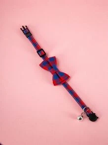 1pc Pet Red Checkered Collar (Neck Circumference 18-30cm) - Multicolor - View 3