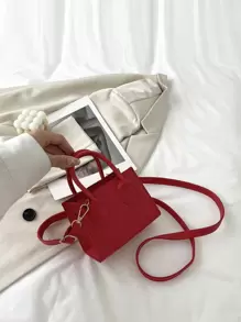 Fashion Simple Casual Campus Style Elegant Lady Handbag Shoulder Bag - Red - View 5