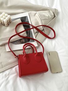 Fashion Simple Casual Campus Style Elegant Lady Handbag Shoulder Bag - Red - View 6