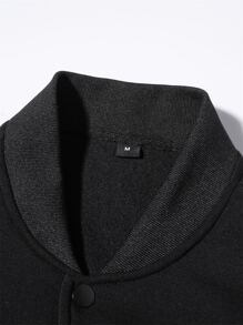 Manfinity Campus Court Áo khoác bomber họa tiết Slogan màu cho nam không có áo phông - màu đen - Xem 4