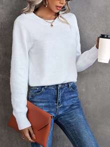 SHEIN Unity Guipure Lace Panel Tie Backless Jumper - White - View 4