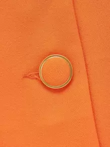 SHEIN Privé Áo khoác  âu phục nữ Nút phía trước màu trơn Thanh lịch - trái cam - Xem 4