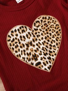 Baby Leopard Print Ruffle Trim Bodysuit & Joggers & Headband - Multicolor - View 4