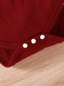 Baby Leopard Print Ruffle Trim Bodysuit & Joggers & Headband - Multicolor - View 5