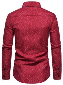 Manfinity Homme 男士星星和波點圖案襯衫