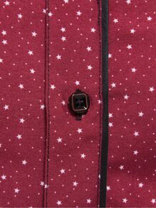 Manfinity Homme 男士星星和波點圖案襯衫