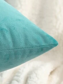 Miater 1pc Solid Cushion Cover Without Filler - Blue - View 4
