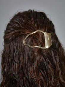 ROMWE Grunge Punk Hollow Out Hair Clip Casual - Gold - View 4