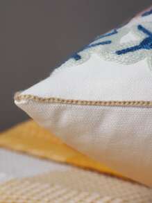 Miater 花卉刺繡靠墊套不附帶墊芯