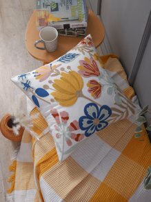 Miater 花卉刺繡靠墊套不附帶墊芯