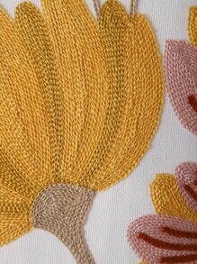 Miater 花卉刺繡靠墊套不附帶墊芯