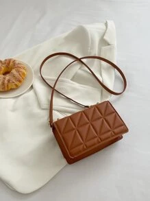 Túi Crossbody Nữ Chuỗi Kẻ sọc Có thể điều chỉnh được Thanh lịch - màu nâu - Xem 2